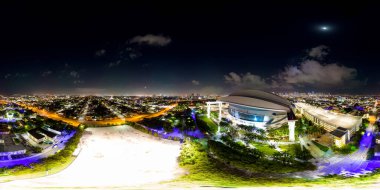 Miami, FL, ABD - 4 Aralık 2022: Aerial 360 Panorama Loandepot Park Miami Marlins Stadyumu