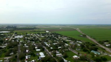 Moore Haven FL ABD 'ye havadan çekilmiş kırsal tarım arazisi