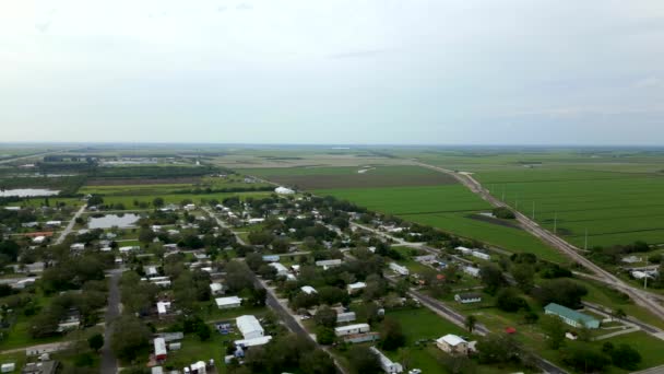 Aerial Video Rural Farmland Residential Moore Haven Usa — Vídeos de Stock