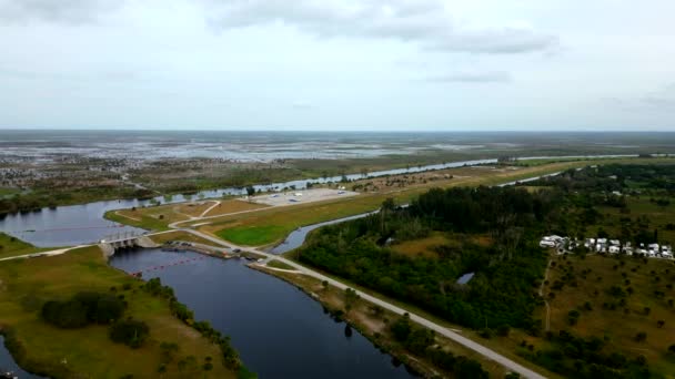 Luchtfoto Moore Haven Usa Natuur Landschap — Stockvideo