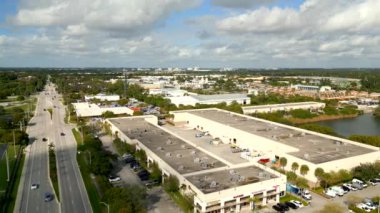 Davie FL ABD 'deki hava görüntüleri ticari sektörü.