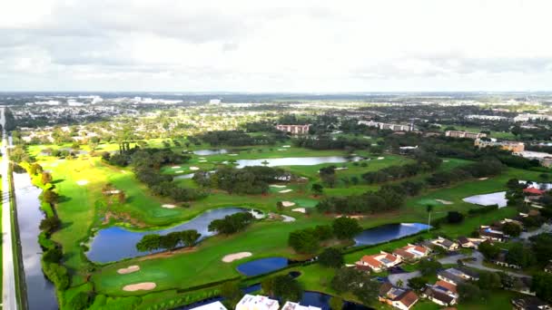 Flygledning Etablering Skott Grande Oaks Golf Club Davie Florida Usa — Stockvideo