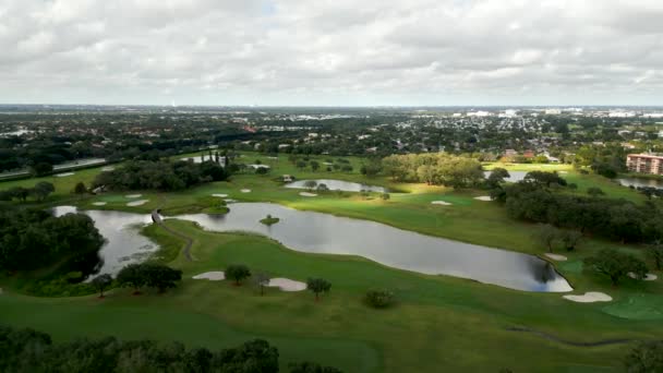 Cinematische Luchtfoto Drone Beelden Van Grande Oaks Golf Club Caddyshack — Stockvideo