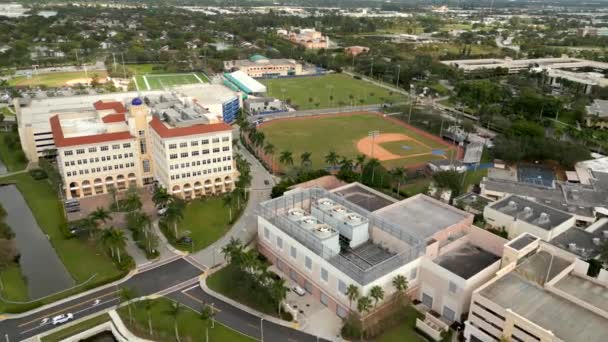 Sportovní Hřiště Jihovýchodní Univerzitě Nova Davie Florida — Stock video