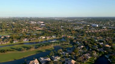 Aerial establishing shot Plantation Florida Lago Mar Country Club