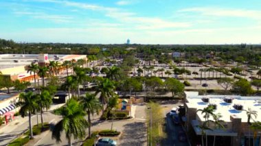 Aerial forward motion Target shopping Center Davie FL USA