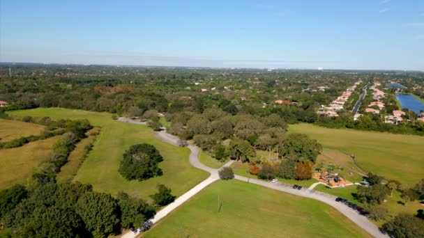 Aerial Panning Video Robbins Preserve Davie Florida Usa — Stock video