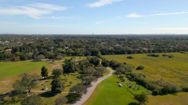 Aerial Drone Video Robbins Preserve Community Garden Davie — стокове відео