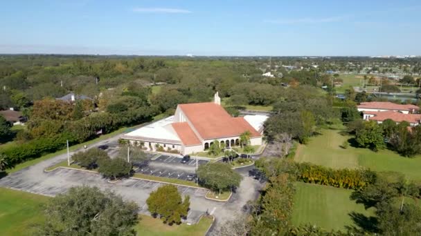 Broward Church Davie Usa Aerial Drone Video — Stockvideo