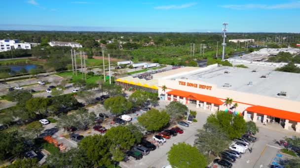 Aerial Panorama Home Depot Davie Florida — Vídeos de Stock