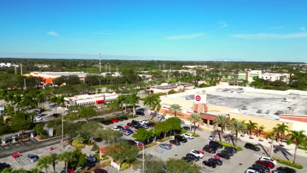 Aerial Panorama Target Store Davie — Stock video