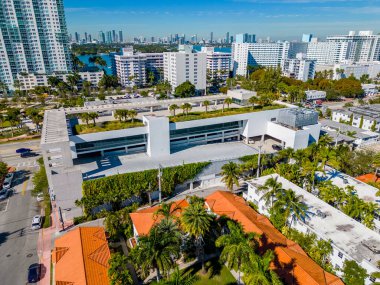 Miami Beach, FL, USA - January 10, 2023: Aerial photo Baptist Health building Miami South Beach Alton Road