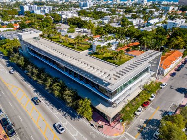 Miami Beach, FL, USA - January 10, 2023: Aerial photo Baptist Health building Miami South Beach Alton Road