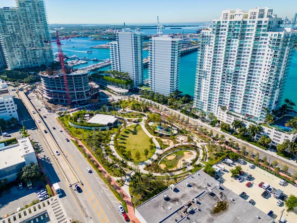 Miami Beach Usa Januari 2023 Flygfoto Canopy Park Vid Five — Stockfoto
