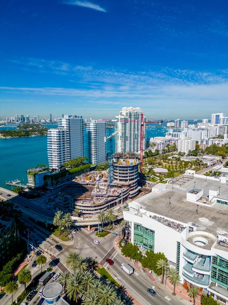 Miami Beach Usa January 2023 Aerial Photo Five Park Construction — Stok fotoğraf