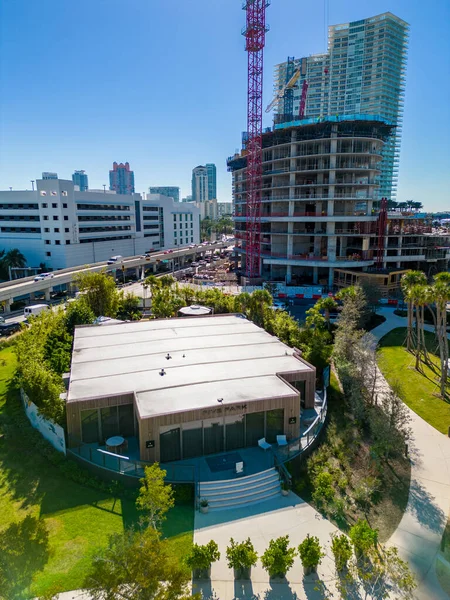 Miami Beach Usa Januari 2023 Flygfoto Fem Park Försäljningscenter Vid — Stockfoto
