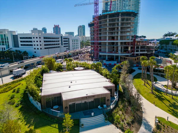 Miami Beach Usa January 2023 Aerial Photo Five Park Sales — Stok fotoğraf