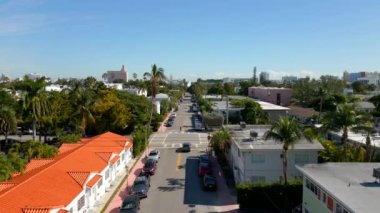 Aerial video Miami Beach apartment buildings