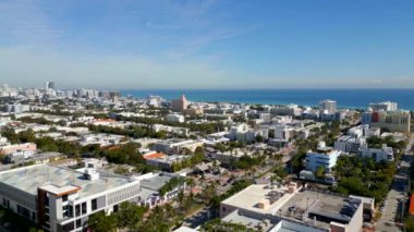 Aerial panorama Miami Beach on a beautiful sunny January day