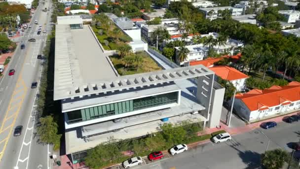 Aerial Drone Video Baptist Health Building Miami Beach — Stock video