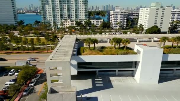 Drone Video Baptist Hälsa Miami South Beach Alton Road — Stockvideo