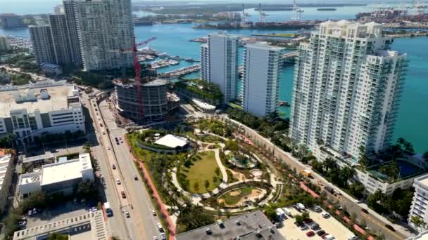 Drone Video Canopy Park Miami South Beach — Stock video