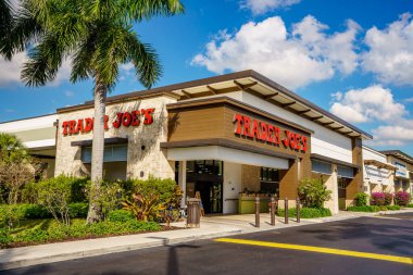 Davie, FL, USA - January 12, 2023: Photo of Trader Joes at Tower Shops outdoor mall Davie Florida clipart