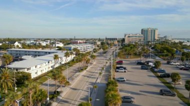 Aerial video Lido Key Beach Sarasota Florida USA