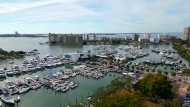 Aerial video Sarasota municipal marina and harbor