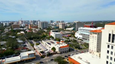 Aerial tour Downtown Sarasota Florida destination