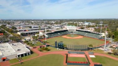 Aerial sweeping video Ed Smith Stadium Spring training for the Baltimore Orioles