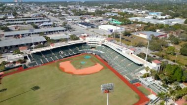 Aerial sarasota Florida Ed Smith Stadium 4k
