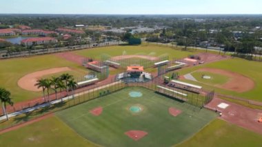 Aerial video baseball fields Sarasota Florida USA