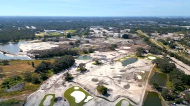 Aerial inspection Bobby Jones Golf Club Sarasota Florida circa 2023