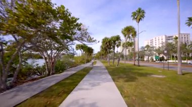 Bike riding trail Sarasota Florida 4k motion footage