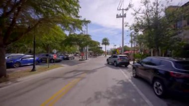 4k motion video tour historic downtown district Sarasota Florida USA