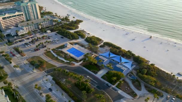 Drone Footage Lido Key Beach Sarasota Pavilion — Vídeo de Stock