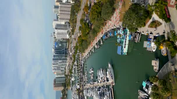 Vertical Aerial Video Downtown Bayfront Sarasota Florida Usa — Video