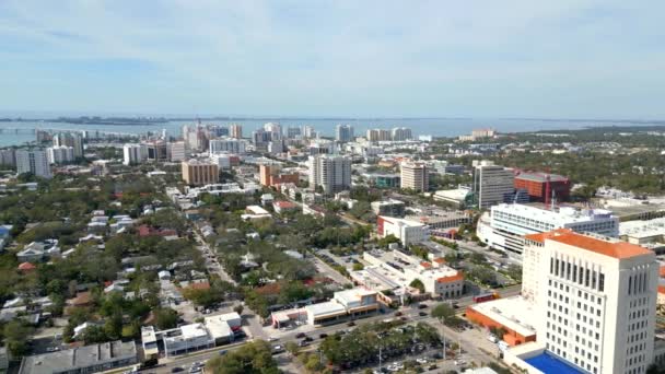 Съемки Беспилотника Downtown Sarasota Usa 24P — стоковое видео