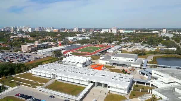 Aerial Drone Footage Sarasota High School — Vídeos de Stock