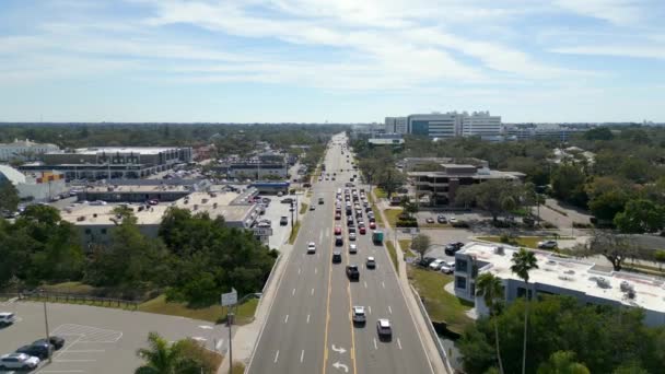 Aerial Video Tamiami Trail Highway Sarasota — Vídeos de Stock