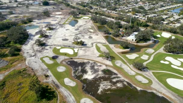 Drone Video Bobby Jones Golf Club Sarasota Florida Construction — Stok Video