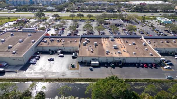 Aerial Video Back Shopping Plaza — Wideo stockowe