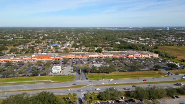 Aerial Video Shopping Plaza Residential Neighborhood Sarasota Florida — Video