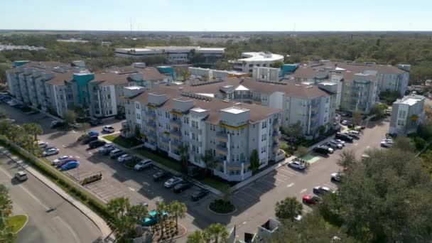 Aerial Video Paramount Apartment Building Sarasota Usa – stockvideo
