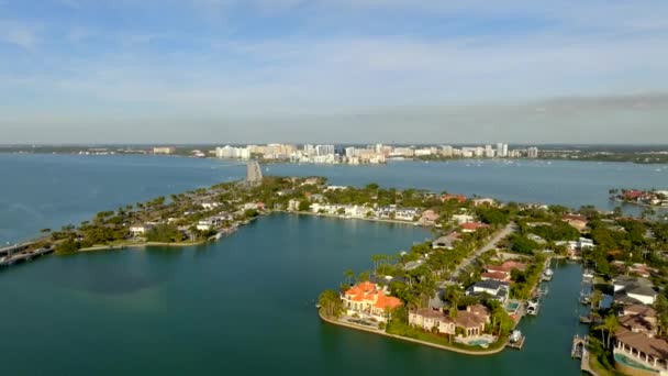 Luxury Homes Bird Key Sarasota Florida Aerial Drone Video Tour — Αρχείο Βίντεο