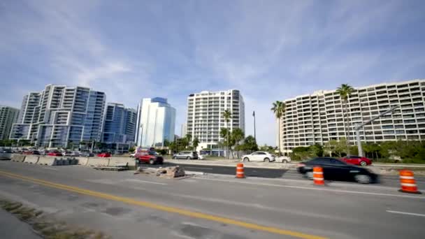 Road Construction Expansion Sarasota Florida Usa — Stockvideo