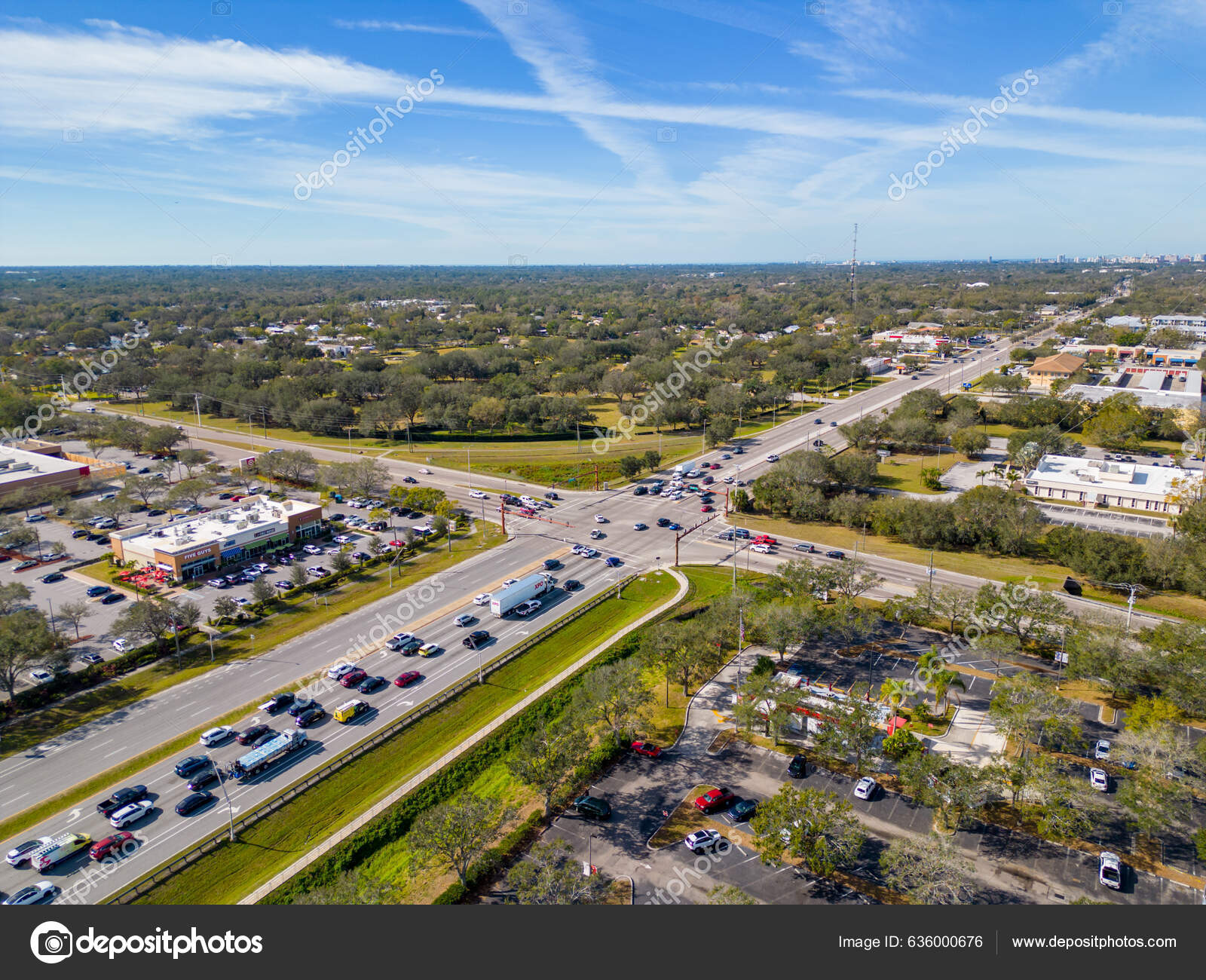 Sarasota Usa January 2023 Aerial Photo Sarasota Intersection Honore