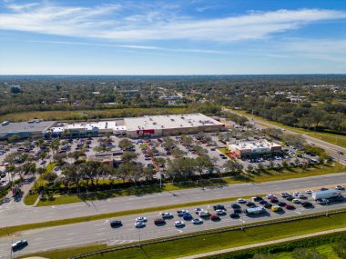 Sarasota, FL, USA - January 18, 2023: Aerial photo Target retail store Sarasota Florida