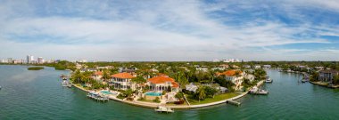 Aerial photo luxury real real estate Sarasota Florida USA